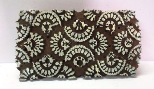 VINTAGE WOOD CARVED TEXTILE PRINTING FABRIC BLOCK STAMP HOME DECOR 06 LARGE