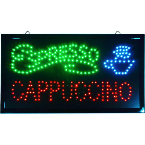 25x13&#034; LARGE LED Espresso Cappuccino Sign shop display coffee animated cafe NEW!