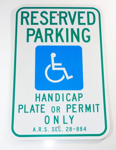 Arizona ARS 28-884 Reserved Parking Handicap Signs 12 x 18 Quality Aluminum Sign