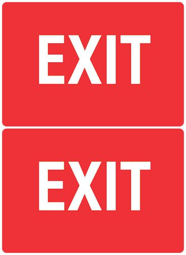 Two Pack Red Exit Sign Quality Exits Wall Hanging Sign Office / Warehouse s152