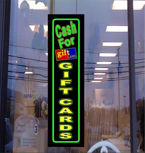 LED Light Box Sign - Cash For Gift Cards - 46&#034;x12&#034; Light up window signs