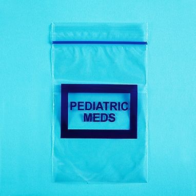 Colored-Coded Message Bag, Pediatric Meds, 4 x 6