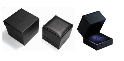 Led light leatherette jewelry engagement ring box gift jewelry box by anaporium. for sale