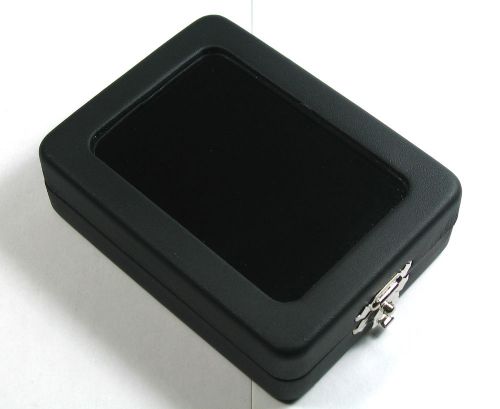 QUALITY TOP GLASS GEMSTONES DIAMOND DISPLAY BOX JAR WHITE BLACK 8x6 cm.#2