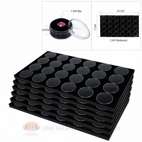 (6) organizer gemstones 24 black gem jar foam inserts tray jewelry display for sale