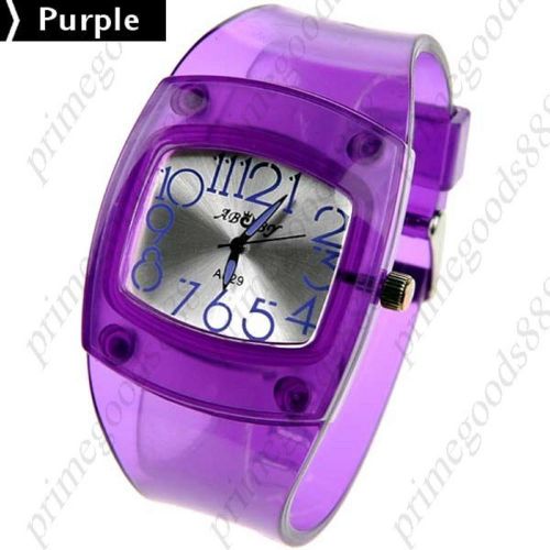 Rubber Band Quartz Analog Wrist Wristwatch Free Shipping Women&#039;s Purple