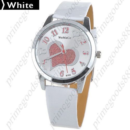Heart Synthetic Leather Quartz Wrist Wristwatch Free Shipping Women&#039;s White