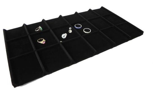 18 Compartment Black Velvet Wood Insert Display Jewelry