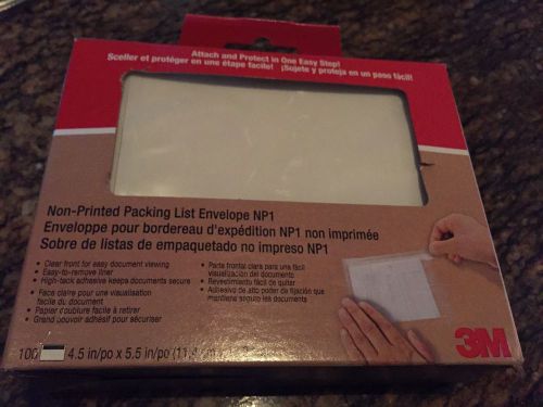 NEW 3M Non Print Packing List Envelope PLE-NP1, 4-1/2 in x 5-1/2 in (Box of 100)