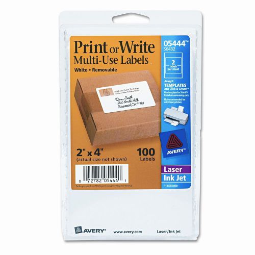 Avery Consumer Products Print or Write Removable Multi-Use Labels, 100/Pack