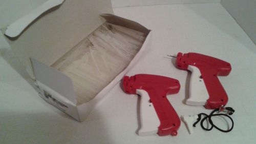 2 arrow 3x red &amp; white fine tagging gun + partial box of fasteners fast shipping for sale