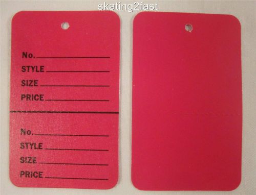 100 Qty Flamingo Pink Unstrung Coupon Garment Merchandise Price Tags Large
