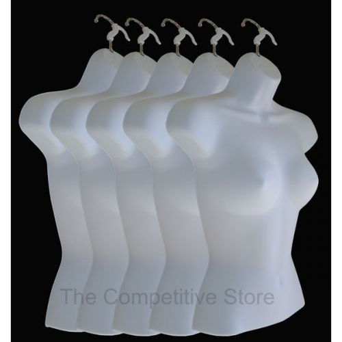 Lot Of 5 Female Torso Mannequin Forms White - Great For Small And  Medium Sizes