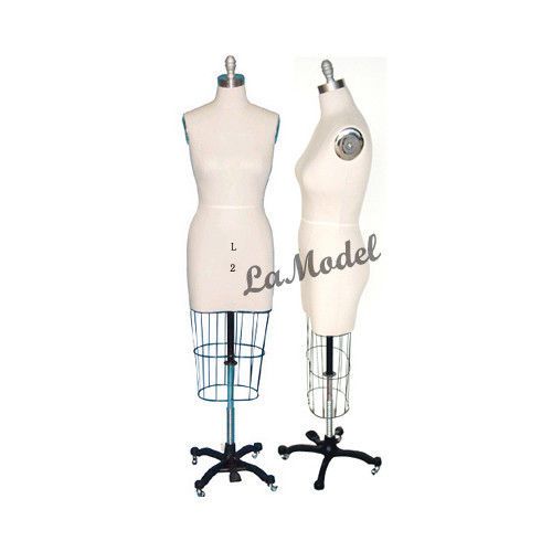 Dress Form, Professional Dress Form Collapsible Shoulder W/Hip Size  2 Mannequin