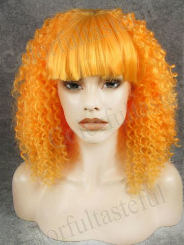 Lace front hand tied orange fashion heat resistant synthetic women wig.N25-T1064