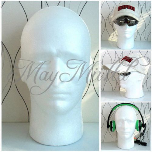 Wig Hats Holder Glasses Foam Mannequin Styrofoam Male Head Stand Model Display J
