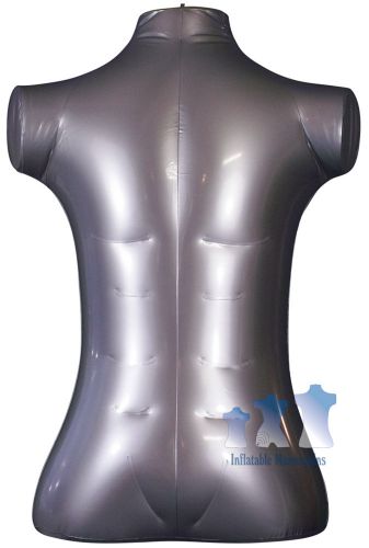 Inflatable Mannequin, Male Torso, Large Rounded, Silver
