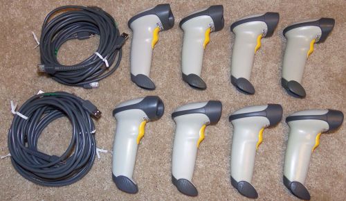 LOT 8 Motorola Symbol WHITE LS2208 BarCode Scanner with USB Cable Refurbished