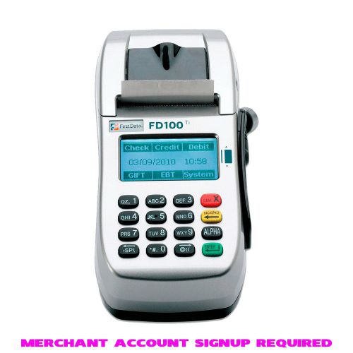 First data fd100ti ip/dial credit card machine merchant account signup required for sale