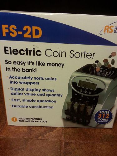 Royal Sovereign FS-2D Electric Coin Sorter sorts 312 coins per minute Anti Jam