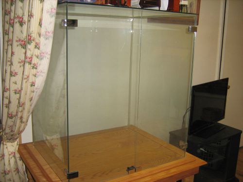 CUSTOM GLASS &amp; OAK DISPLAY CASE FOR DOLLHOUSE OR OTHER MEMORABILIA TO DISPLAY