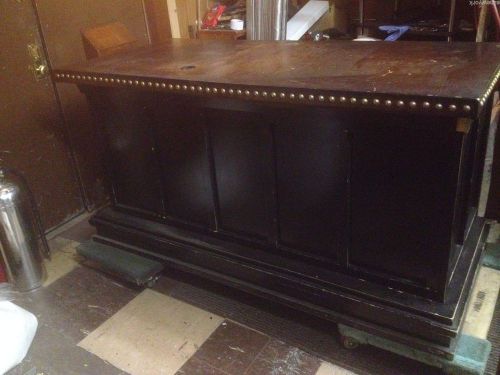 Great Condition Leather Retail Counter with shelves.