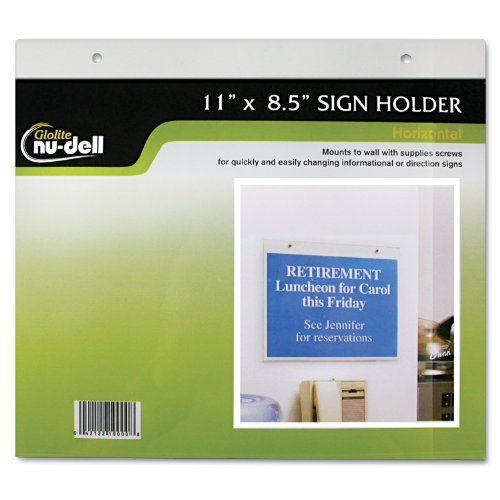 NU-DELL MANUFACTURING 38008Z Clear Plastic Sign Holder, Wall Mount, 8 1/2 X 11
