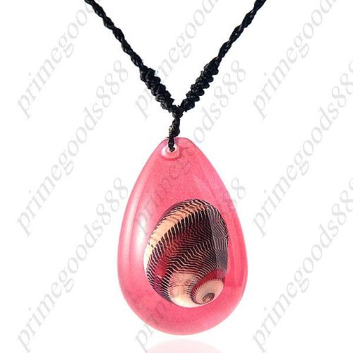 Deal Crystal Amber Necklace Neck Chain Pink Shell Pendants Jewelry Free Shipping