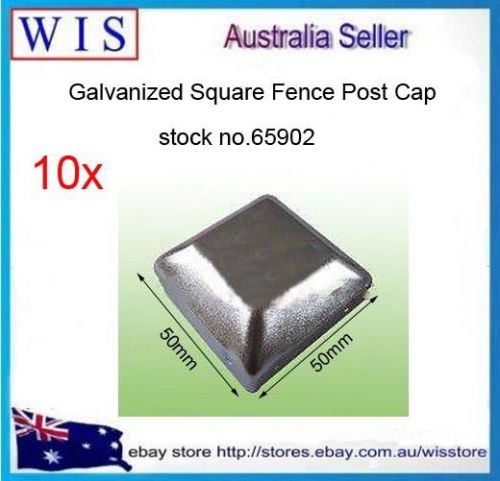 10 PCs Galvanized Square Fence Post Cap/Steel Tube Square Post Cap 50x50mm-65902