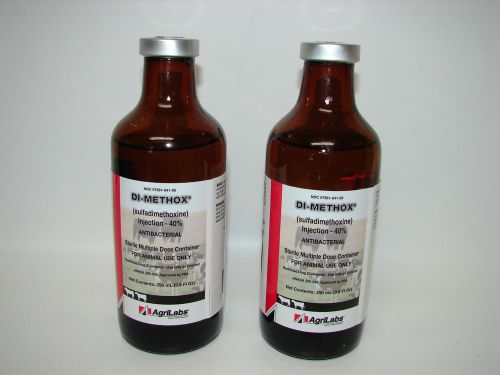 DI-METHOX Sulfadimethoxine - 40%, for Live Stock (Qty - 2 each 250 mL bottles)