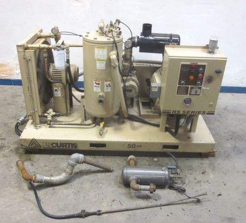 Fs curtis r/s 50f rotary-screw 50-hp 3ph air compressor 13455-hours 203-cfm for sale