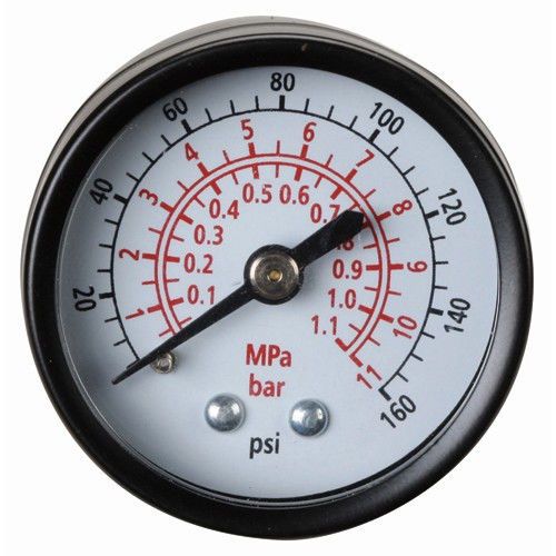 Regulator accessory 160 psi dry gauge, 0-160 psi range, 1/8&#034; thread size for sale