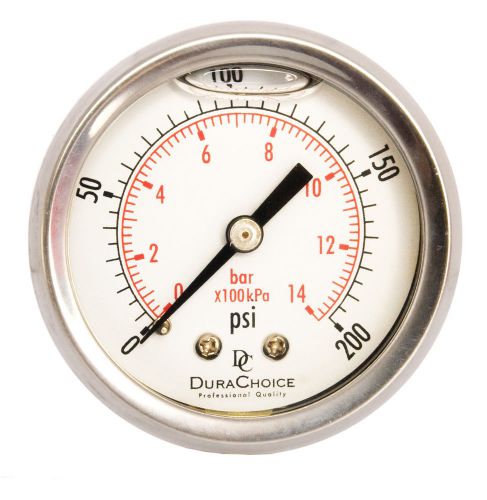 2&#034; liquid filled pressure gauges - 1/4&#034; npt center back mount 200psi for sale
