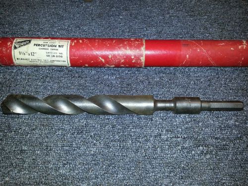 Milwaukee Percussion bit 1 1/8&#034; x 12&#034; Carbide Tipped