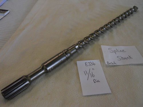 NEW 11/16&#034; DIAMETER BOSCH SPLINE SH CARBIDE TIP HAMMER DRILL BIT 17&#034; GERMAN E336