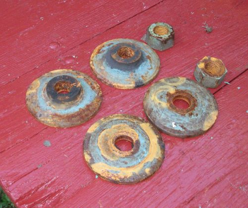 Vintage 10&#034;cincinnati-hisey bench grinder wheel-set shaft nuts,washers,7/8,8 tpi for sale