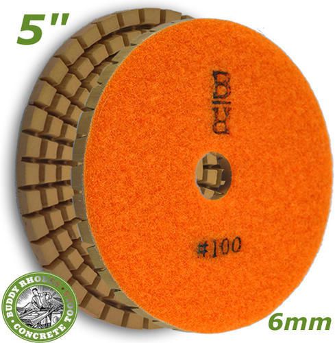Buddy rhodes 5&#034; 100g 6mm thick wet concrete countertop diamond polishing pad for sale
