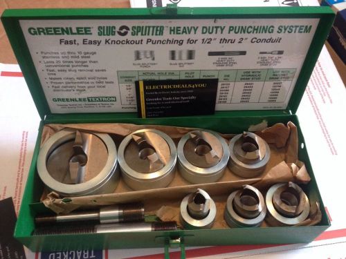 NOS Greenlee Slug Splitter Stainless Steel SS Knockout Punch Set 1/2&#034; - 2&#034; 7307