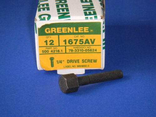 GREENLEE Model 1675AV  1/4&#034; Drive Screw for Round Radio Chassis Knockout Punch
