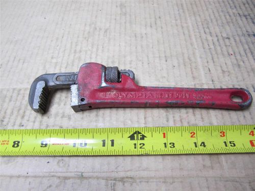 OLYMPIA 8&#034; HEAVY DUTY STRAIGHT PIPE ADJUSTABLE PIPE WRENCH USA MADE