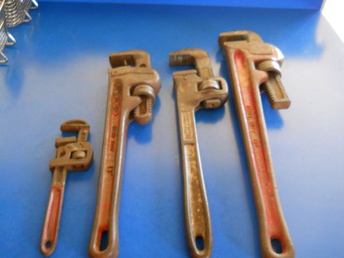 Four Vintage Pipe Wrenches From Family Estate Cleanout!!!