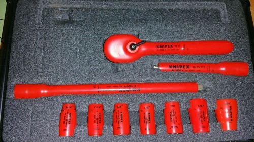 Knipex Insulated 3/8&#034; Drive 10 pc Standard Socket Tool Set