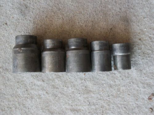 vintage Herbrand sockets 5 -12pt 3/4 drive  1-7/16 2-1/1/4 1-1/1/16 1-7/8