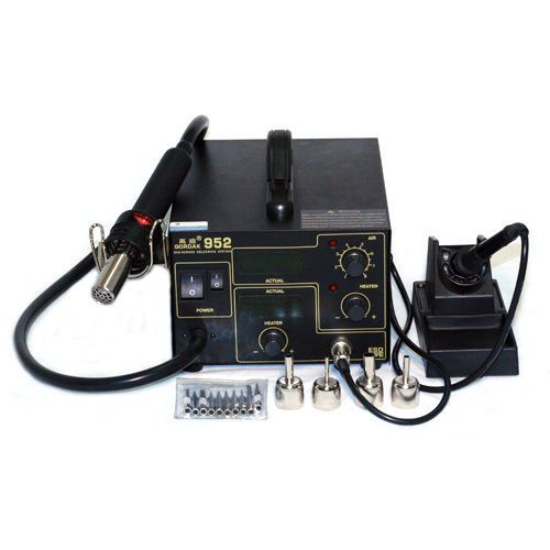 Smd 3 in 1 soldering rework station hot air gun 60w dc 220v 952d for sale