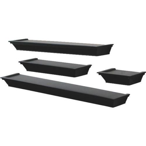 John Sterling Corp Decorative Shelf-4PC BLACK DEC LEDGE SET