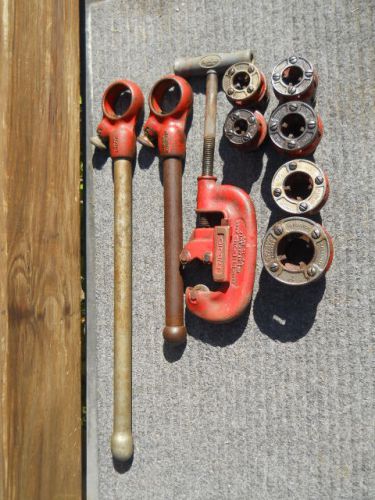 Ridgid pipe  threading dies, 2 ridgid ratchets, ridgid pipe cutter for sale