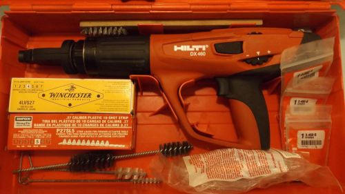 HILTI DX 460 POWDER ACTUATED NAIL STUD GUN WORKS PERFECTLY LOTS OF EXTRAS!!!