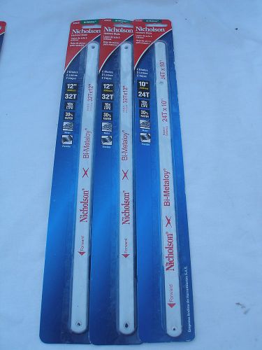 Lot of 6 Nicholson Bi-Metaloy Hacksaw Blades 12” 300mm 32T  &amp; 24T New NIP