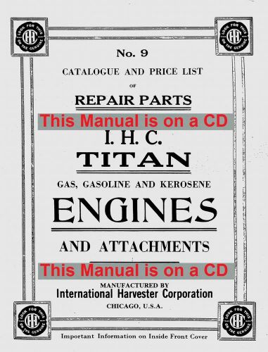 IHC Titan Engines Repair Parts CD 1918