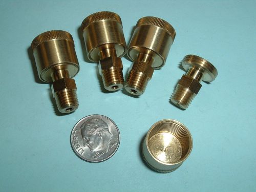(4) model hit and miss gas engine brass grease cup 5/8&#034; diameter cap new! for sale